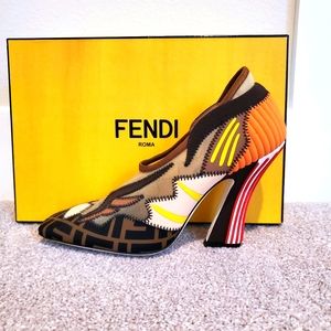 Fendi Decollette Rete Mix Patch Pump